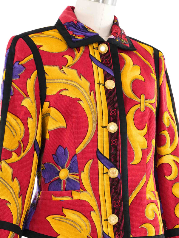 Versus Gianni Versace Red Baroque Print Jacket