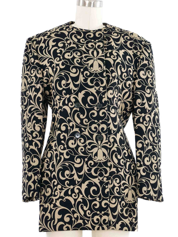 1980s Versace Printed Longline Blazer