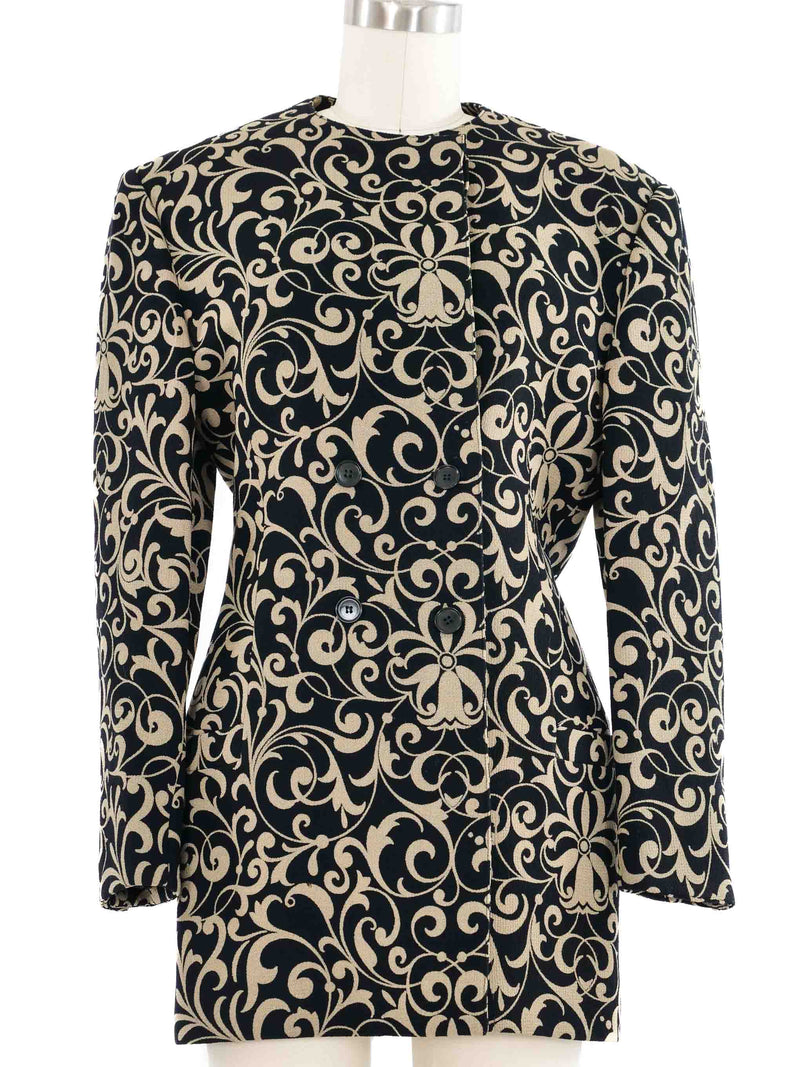 1980s Versace Printed Longline Blazer