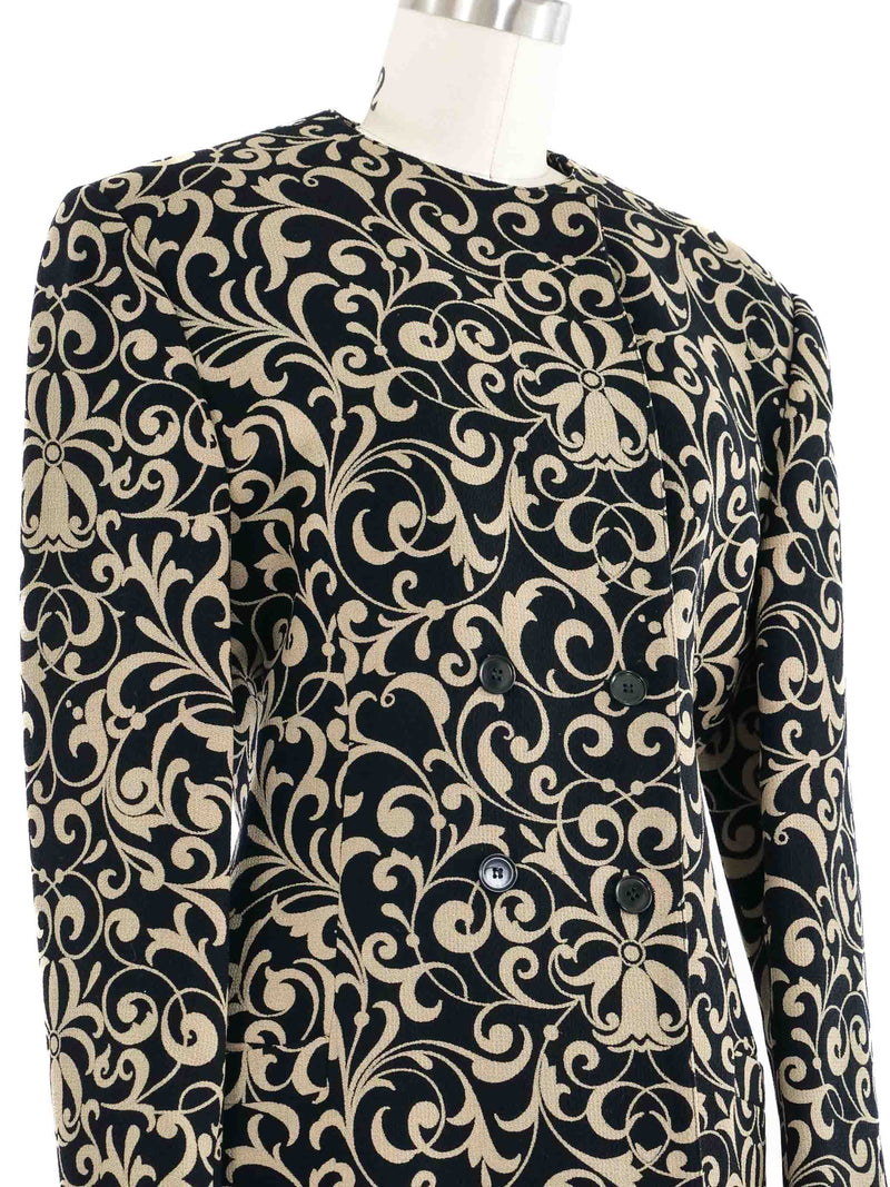 1980s Versace Printed Longline Blazer