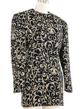 1980s Versace Printed Longline Blazer
