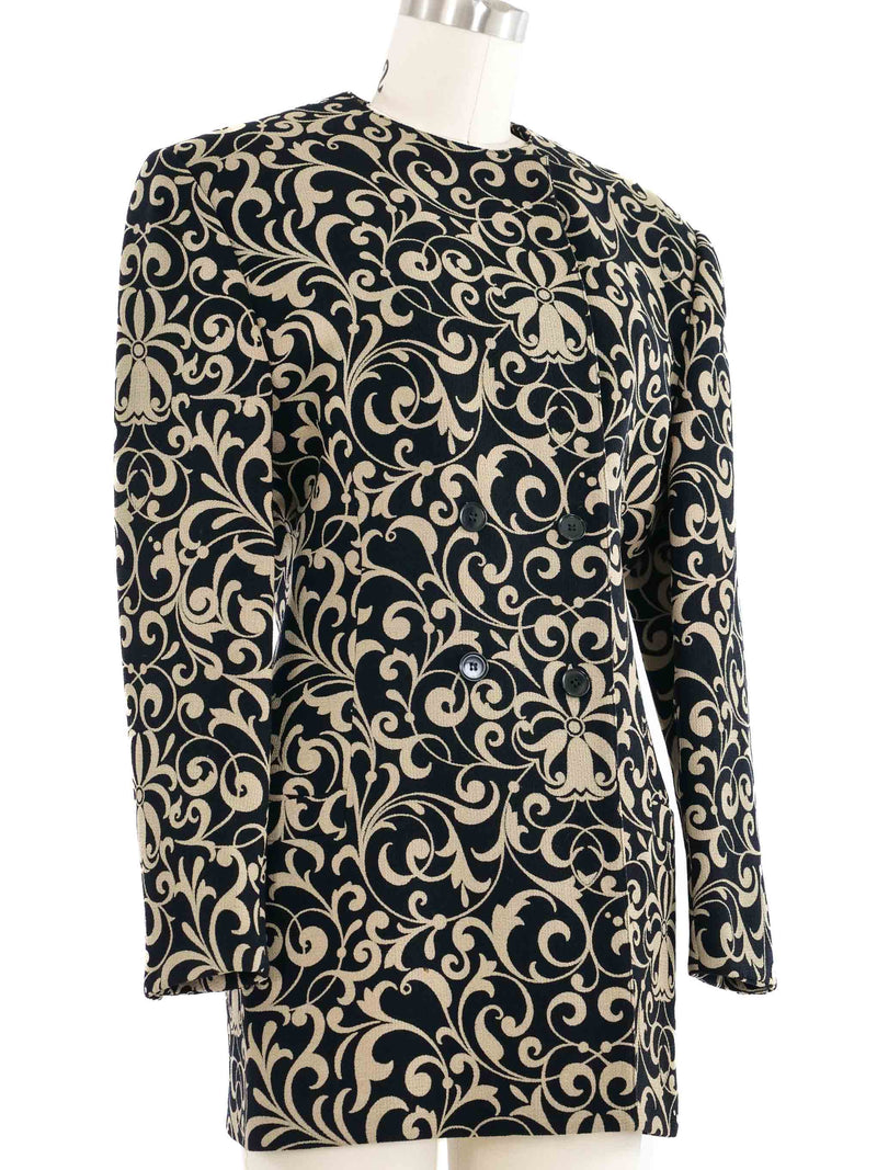 1980s Versace Printed Longline Blazer