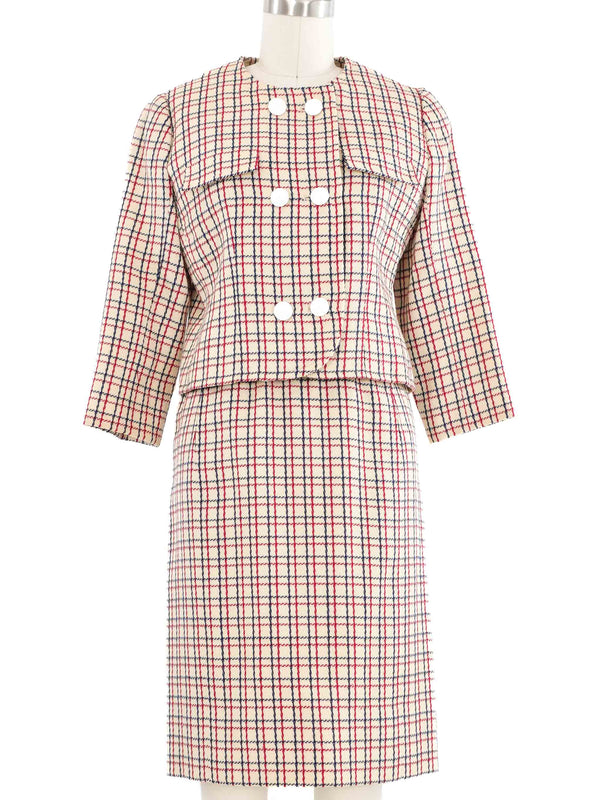 1960s Givenchy Checked Tweed Skirt Suit