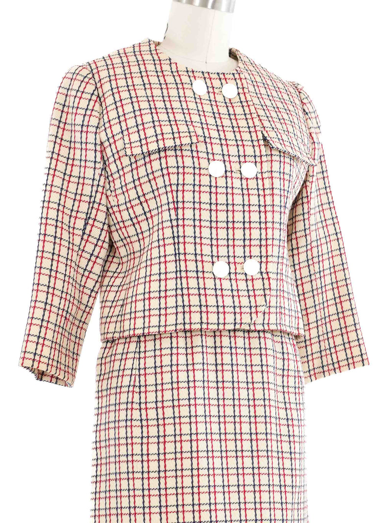 1960s Givenchy Checked Tweed Skirt Suit