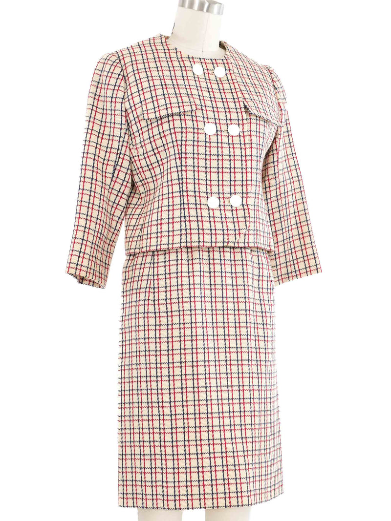 1960s Givenchy Checked Tweed Skirt Suit