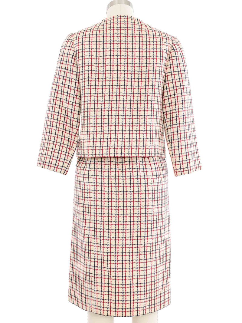 1960s Givenchy Checked Tweed Skirt Suit