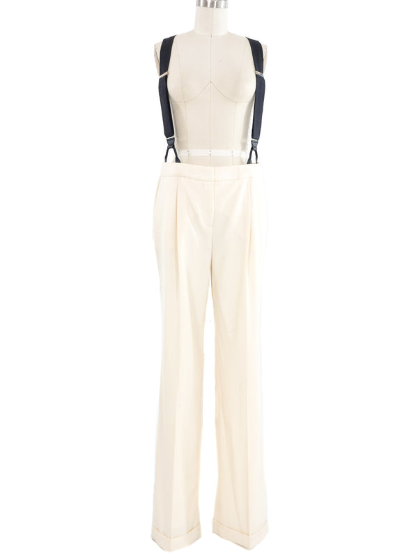 2008 Christian Dior Ivory Suspender Trousers