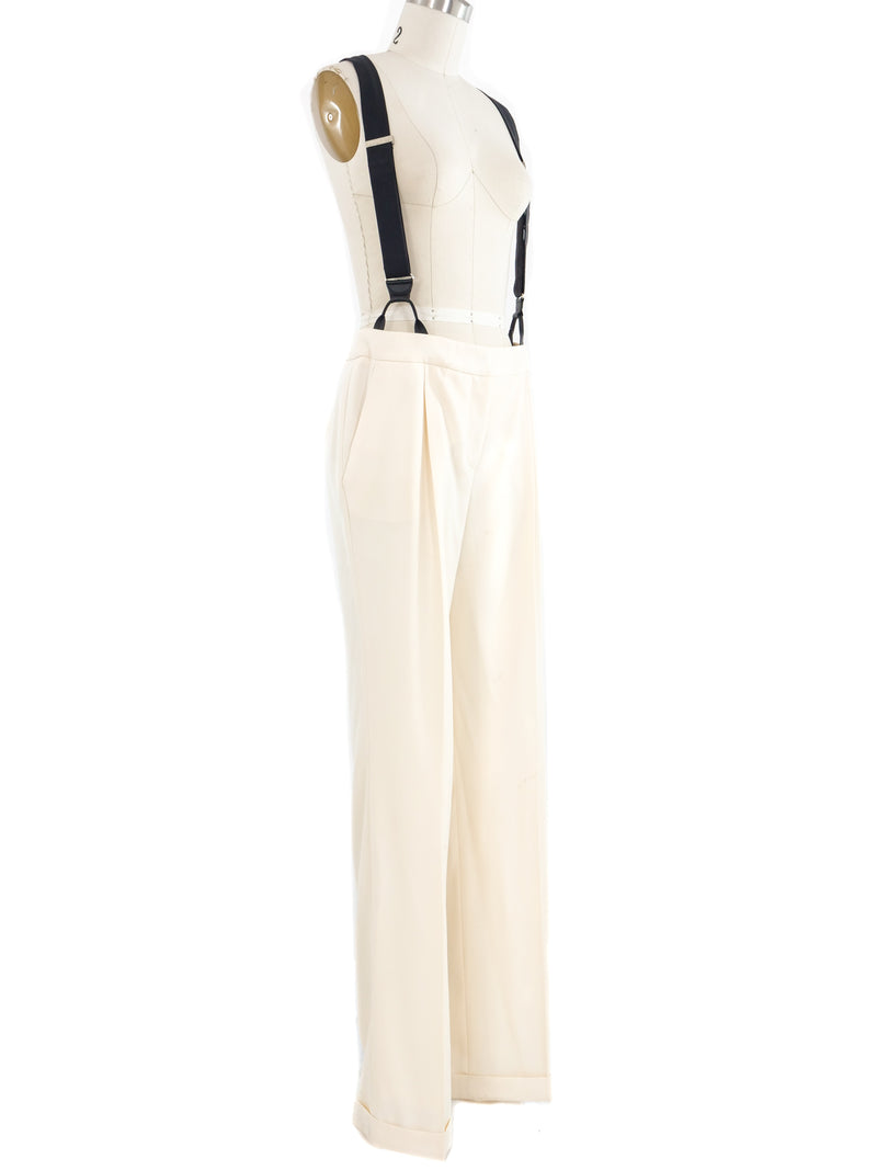 2008 Christian Dior Ivory Suspender Trousers