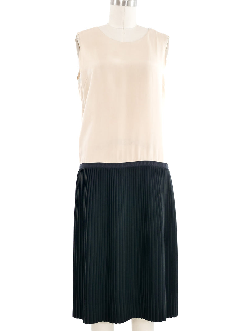 Norman Norell Pleated Wool Dress Ensemble