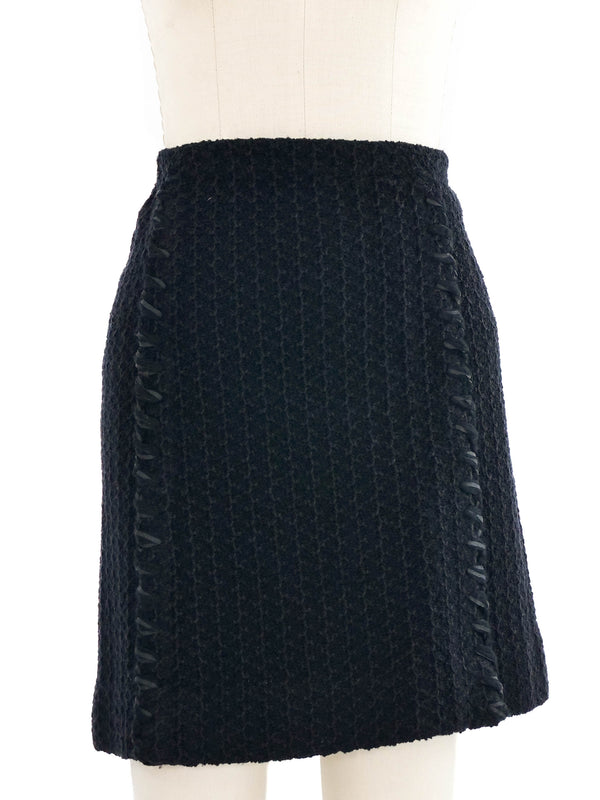 Adolfo Black Tweed Skirt Suit