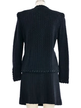 Adolfo Black Tweed Skirt Suit