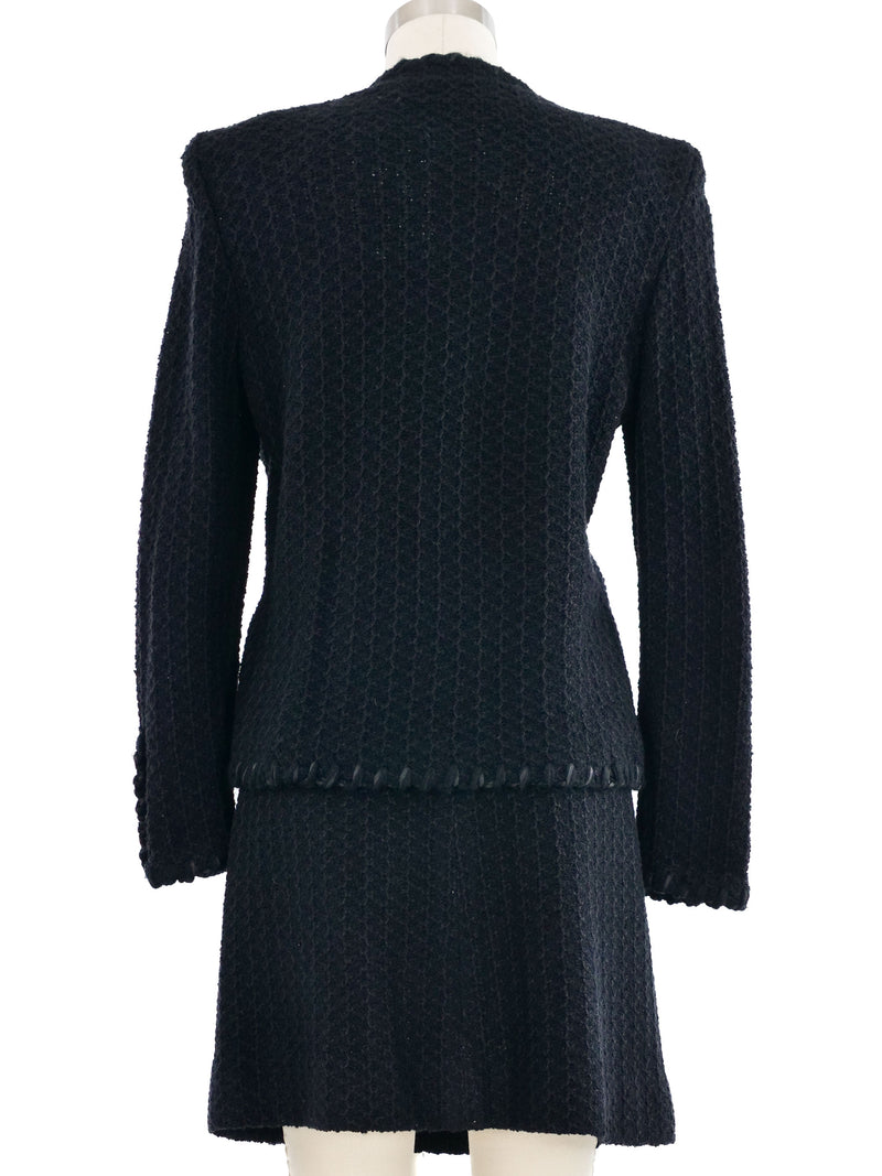 Adolfo Black Tweed Skirt Suit