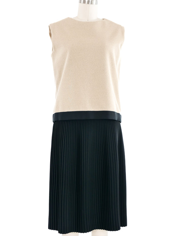 Norman Norell Pleated Wool Dress Ensemble
