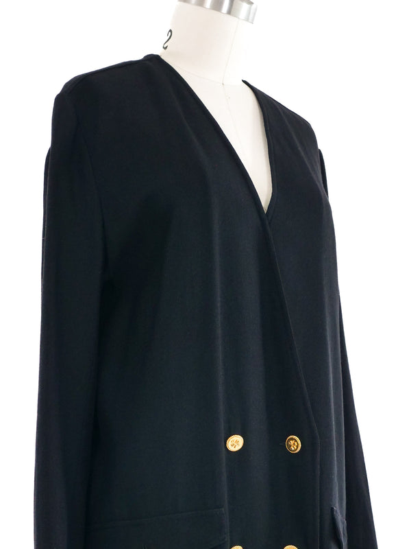 1989 Chanel Black Double Breasted Jacket
