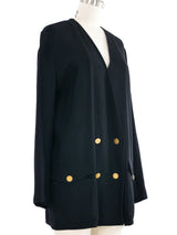 1989 Chanel Black Double Breasted Jacket