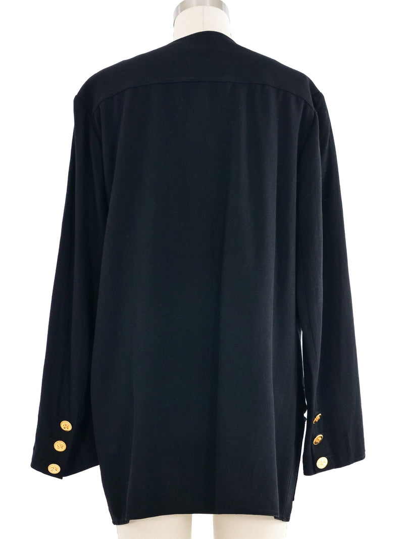 1989 Chanel Black Double Breasted Jacket
