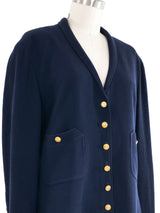 1994 Chanel Navy Knit Jacket