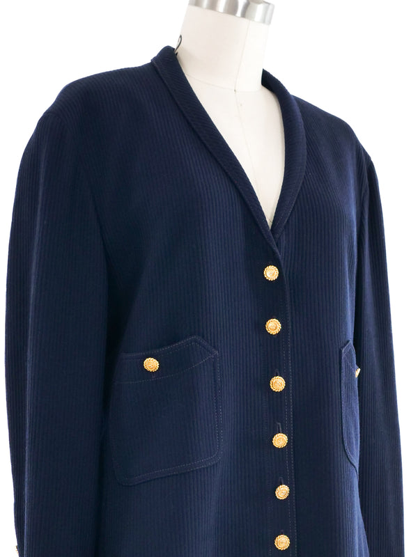 1994 Chanel Navy Knit Jacket