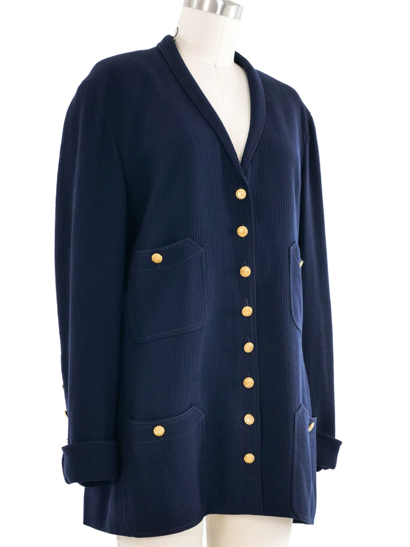 1994 Chanel Navy Knit Jacket