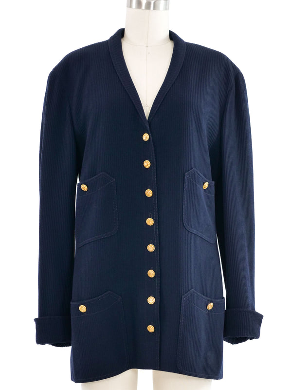 1994 Chanel Navy Knit Jacket