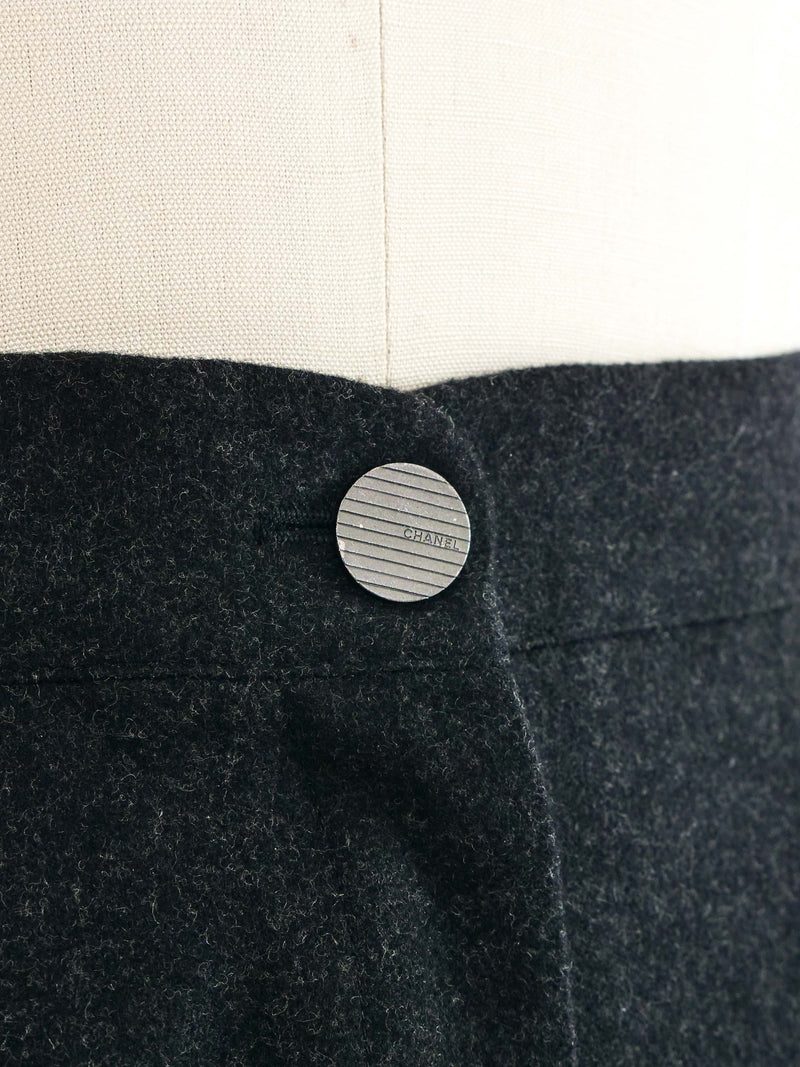 1999 Chanel Graphite Wool Trousers
