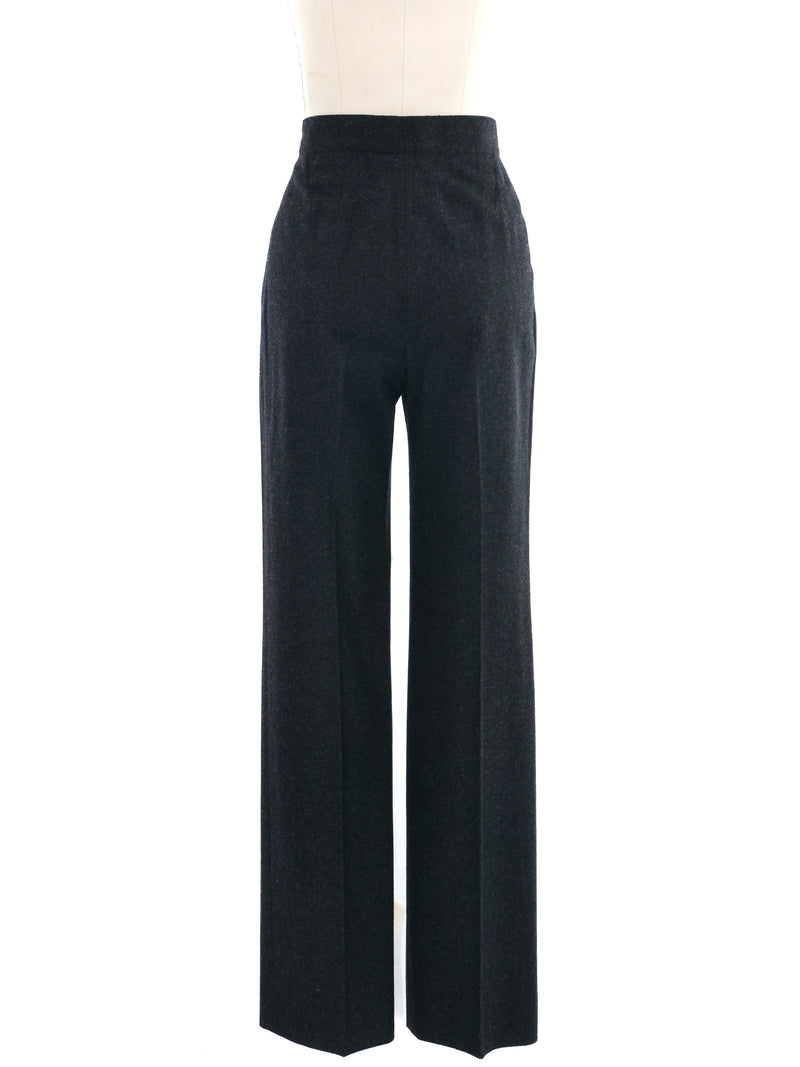 1999 Chanel Graphite Wool Trousers