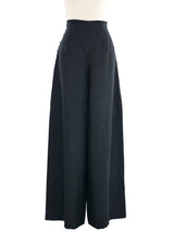 1998 Chanel Black Linen Sailor Trousers