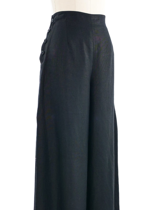 1998 Chanel Black Linen Sailor Trousers