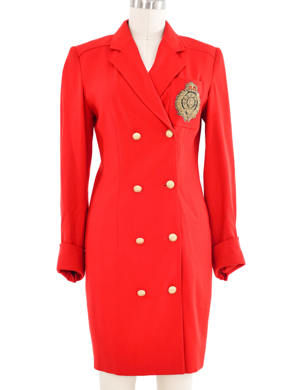 Escada Red Wool Coat Dress