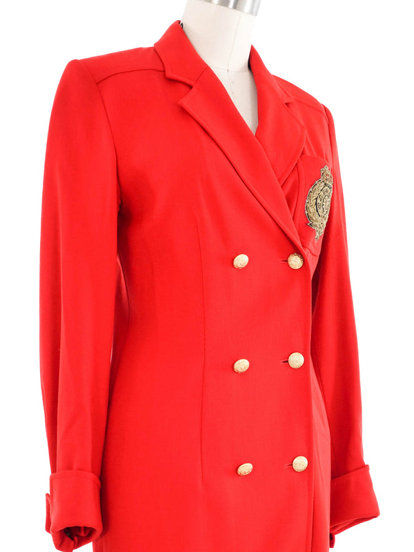 Escada Red Wool Coat Dress