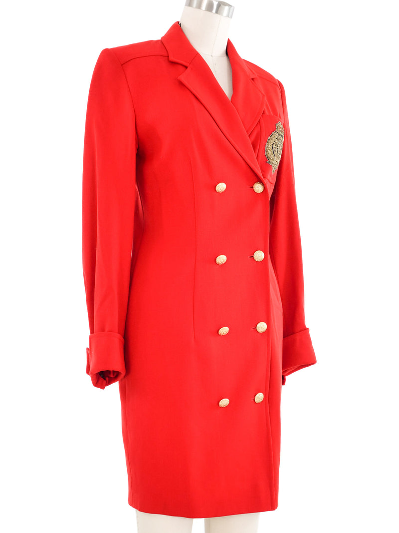 Escada Red Wool Coat Dress
