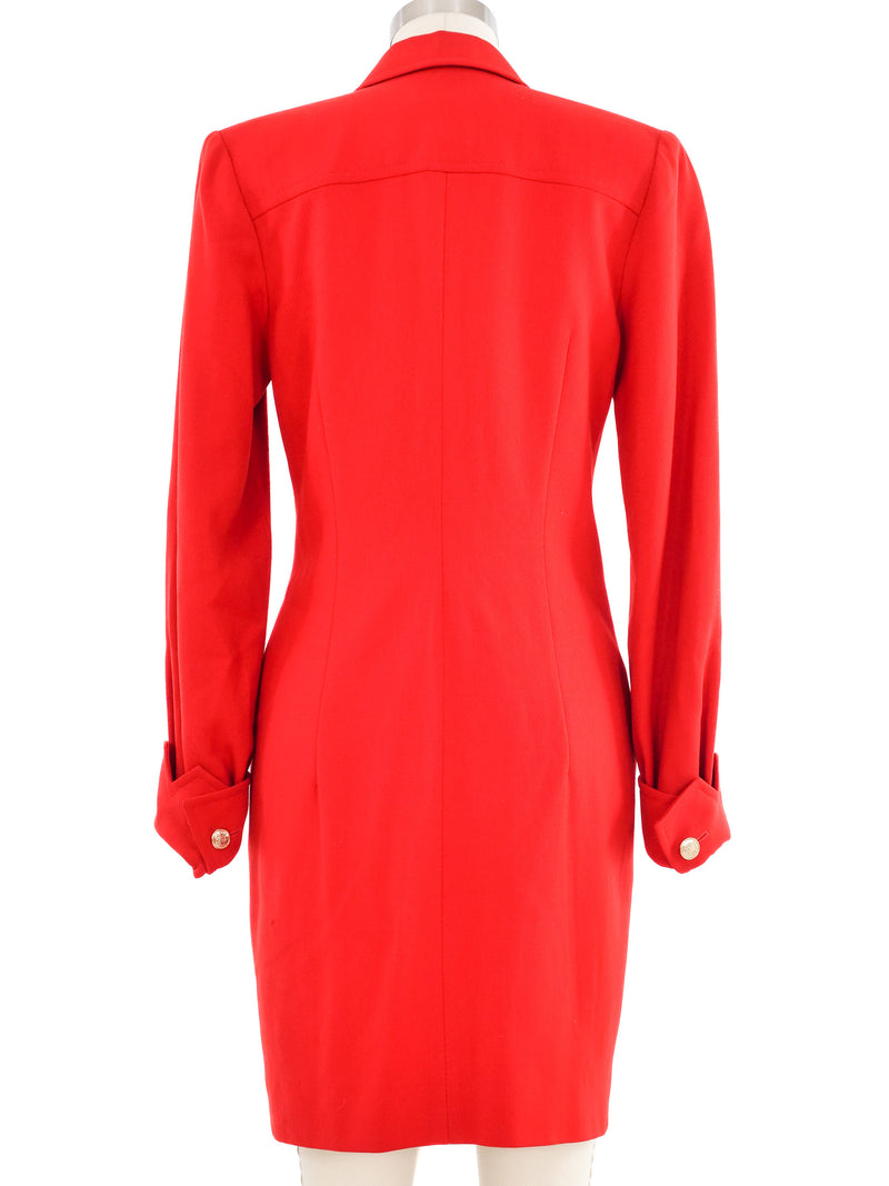 Escada Red Wool Coat Dress