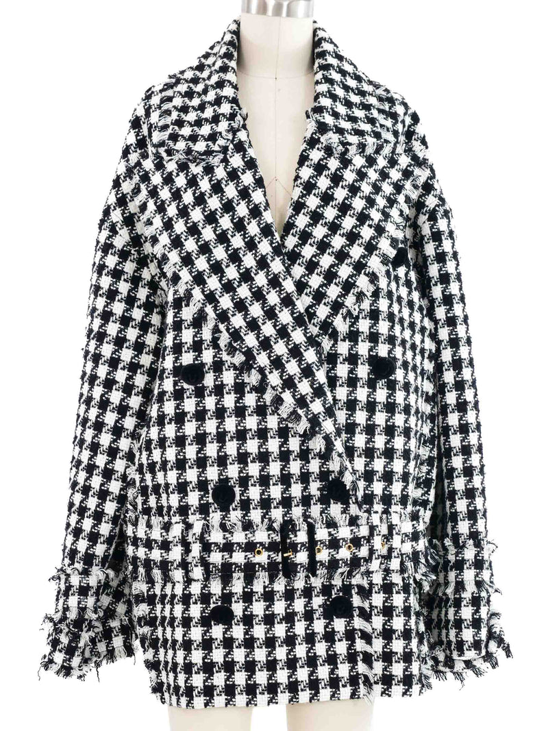 Balmain Tweed Houndstooth Coat
