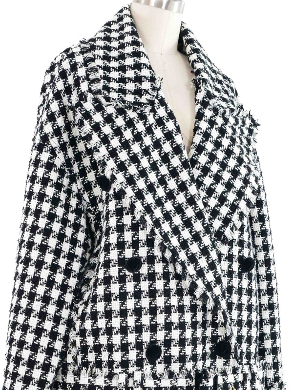 Balmain Tweed Houndstooth Coat