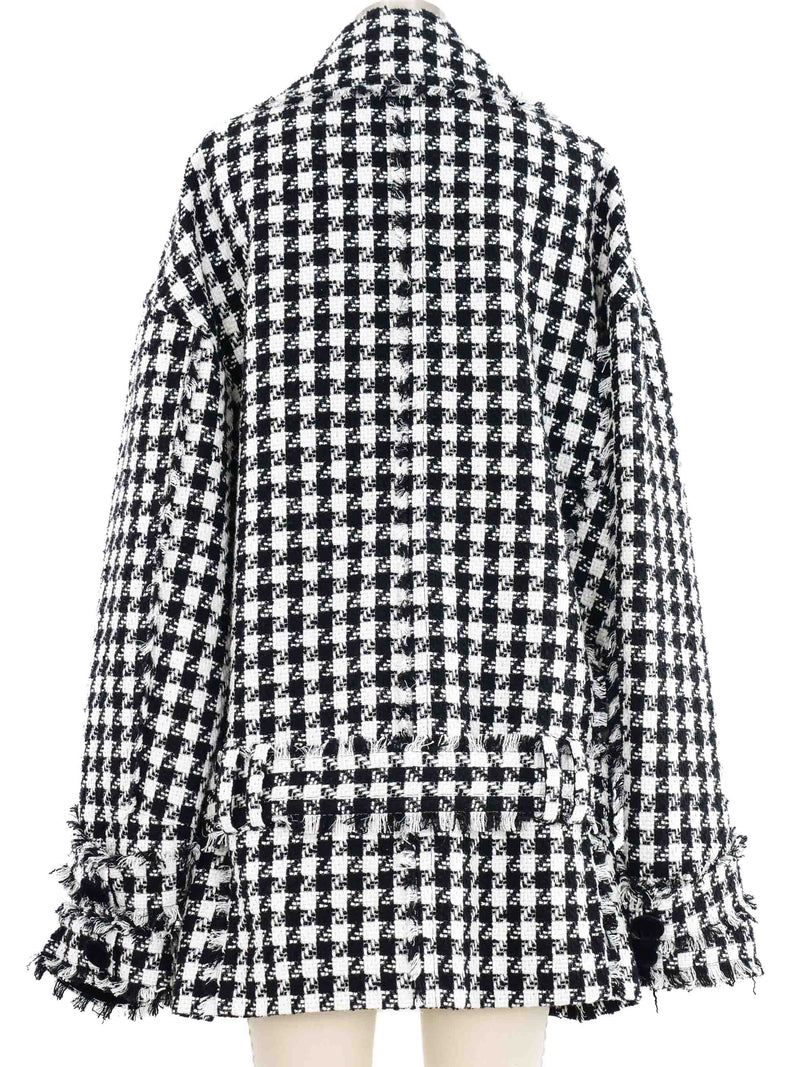 Balmain Tweed Houndstooth Coat