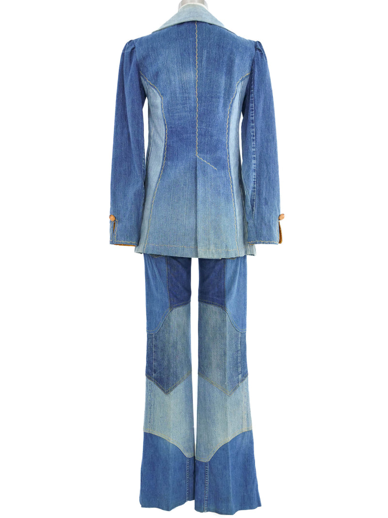 Embroidered Levis Denim Patchwork Pant Suit