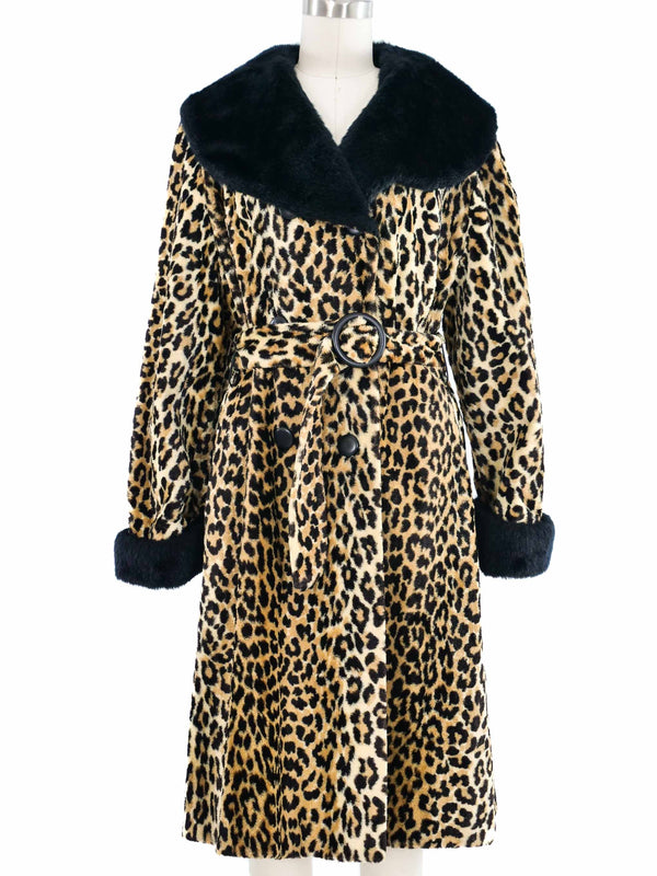 1970s Leopard Print Double Breasted Coat