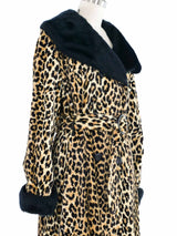 1970s Leopard Print Double Breasted Coat