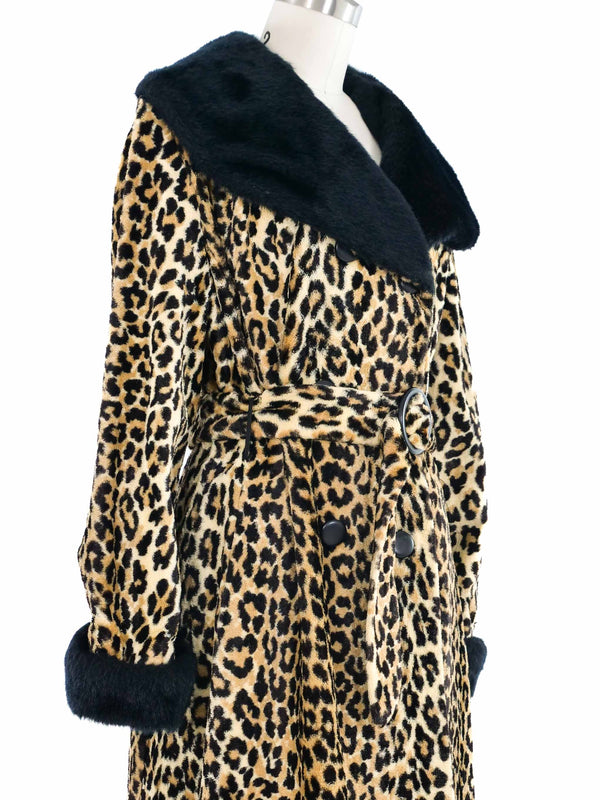 1970s Leopard Print Double Breasted Coat