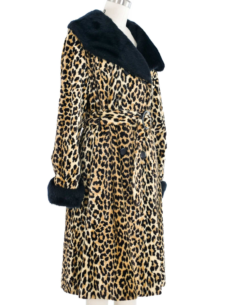 1970s Leopard Print Double Breasted Coat