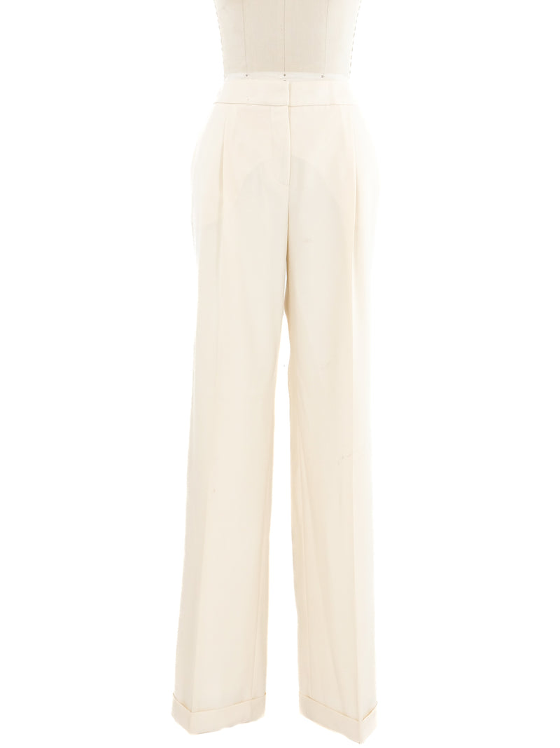 2008 Christian Dior Ivory Suspender Trousers
