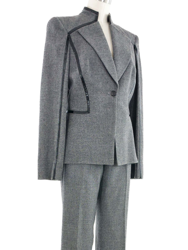 2007 Alexander McQueen Patent Trim Pant Suit