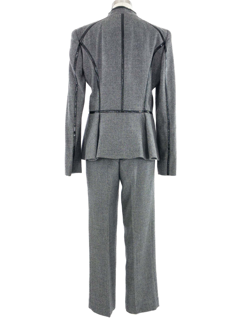 2007 Alexander McQueen Patent Trim Pant Suit