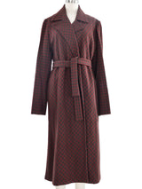 2001 Yeohlee Brown and Red Checkered Duster Outerwear arcadeshops.com