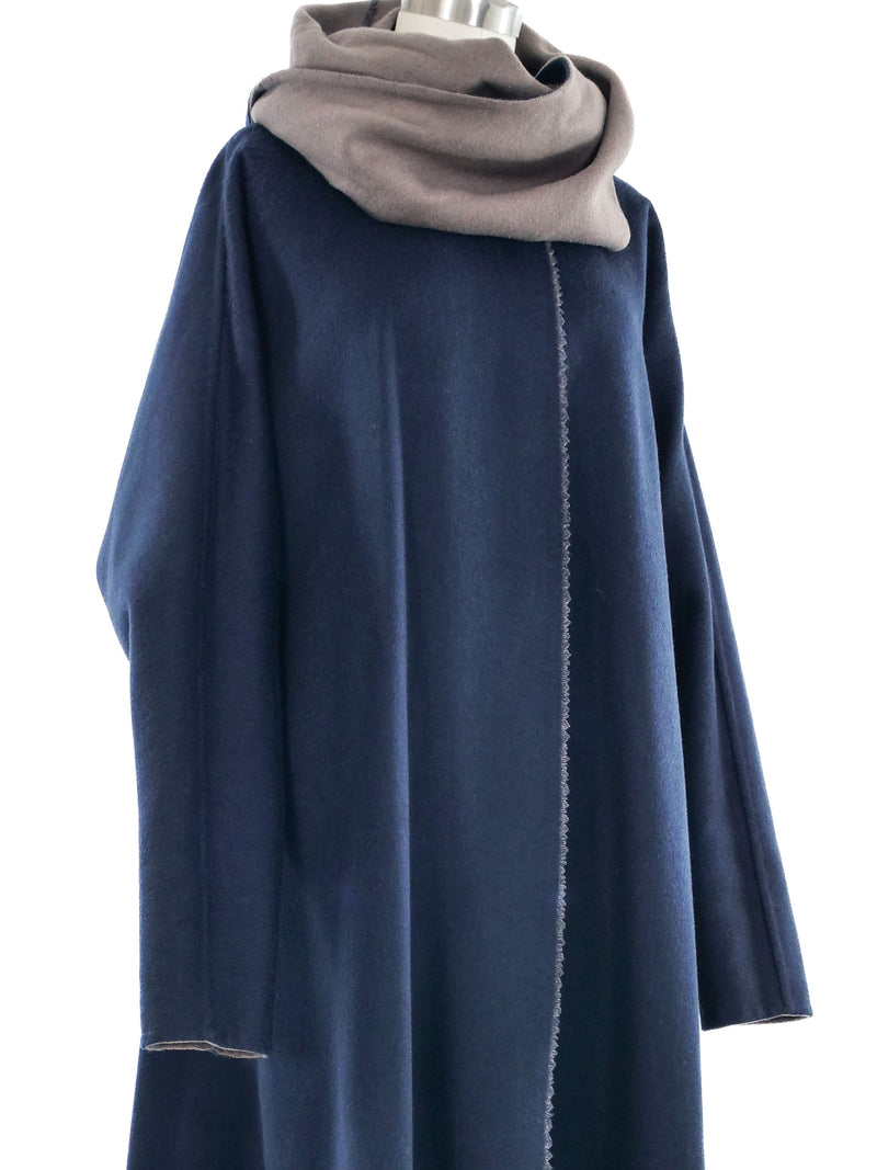 2007 Yeohlee Taupe and Navy Wool Coat Outerwear arcadeshops.com