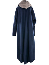 2007 Yeohlee Taupe and Navy Wool Coat Outerwear arcadeshops.com