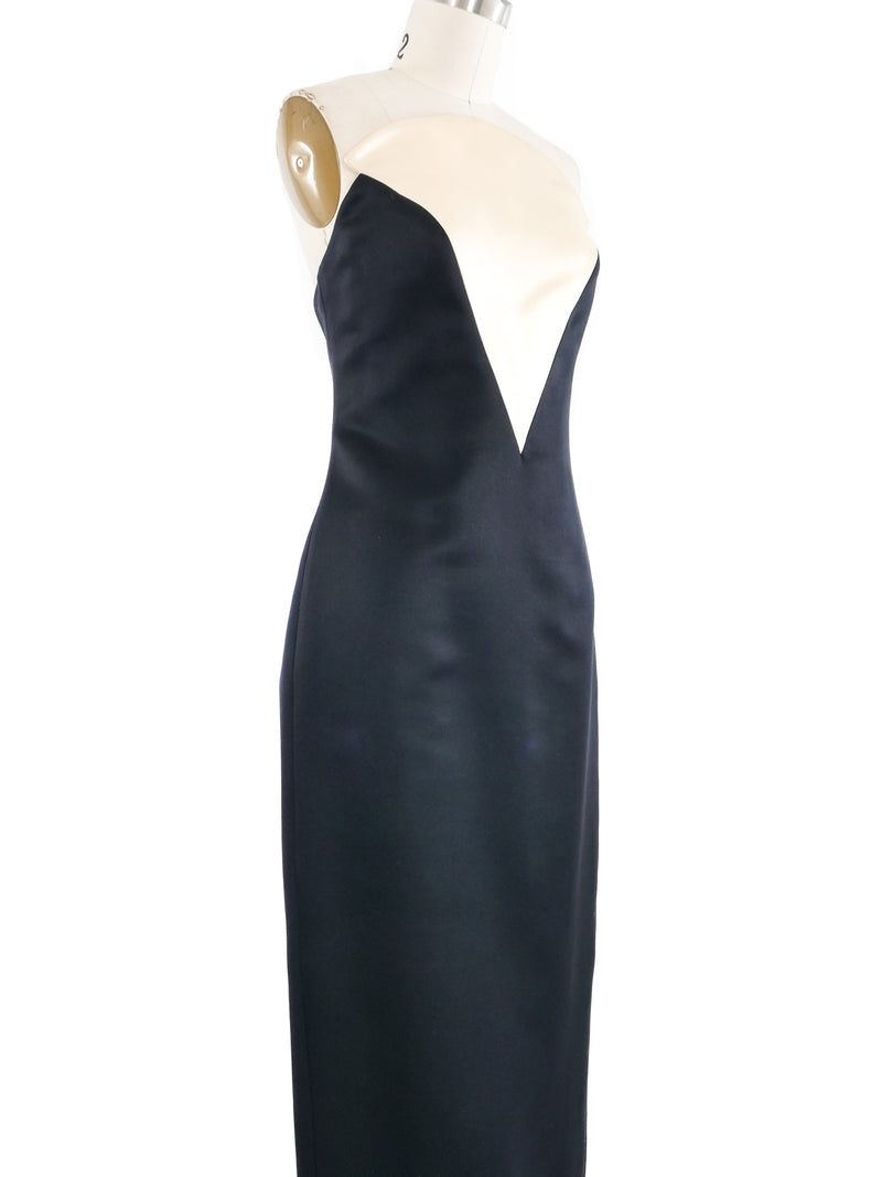 1995 Yeohlee Black and White Sheath Gown Dress arcadeshops.com