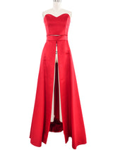 1994 Yeohlee Red Satin Skirt Ensemble Suit arcadeshops.com