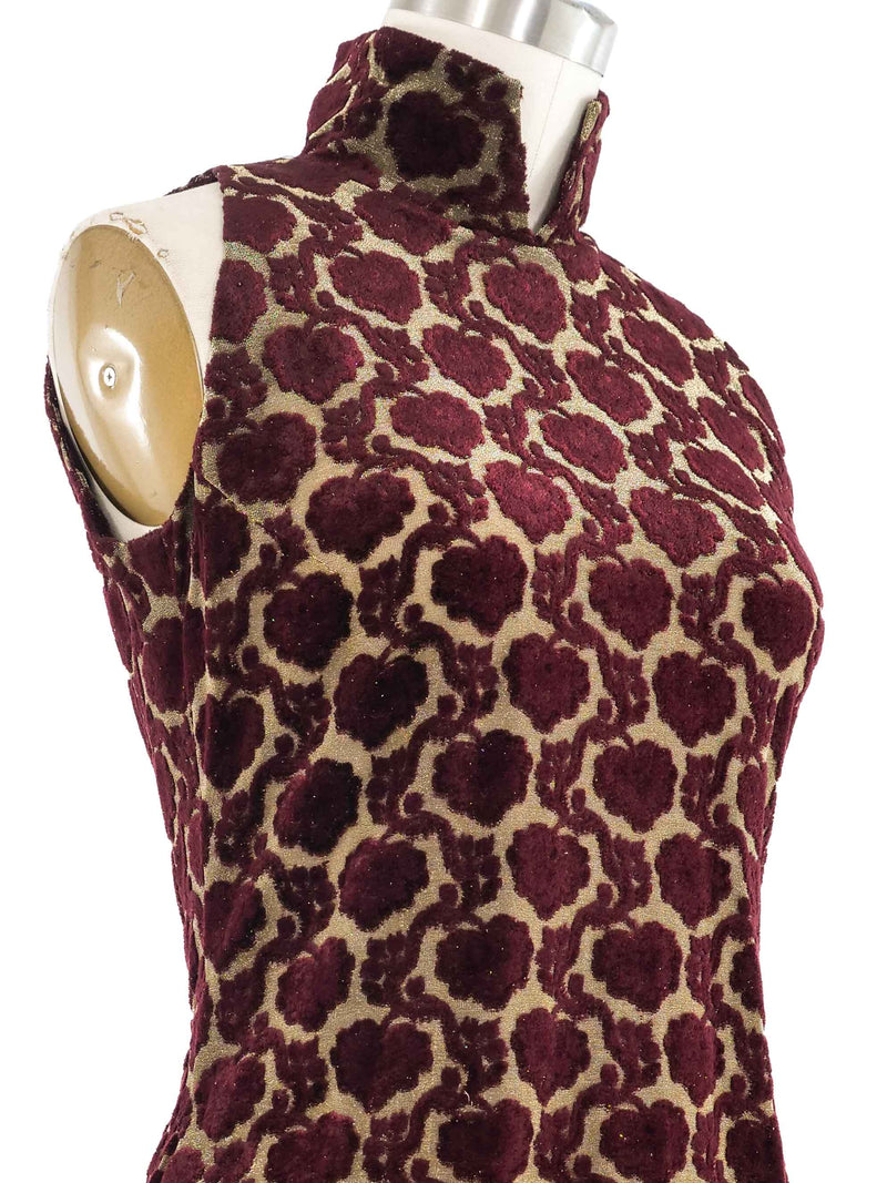 2001 Yeohlee Burnout Velvet Mockneck Tank