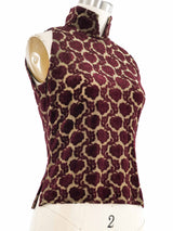 2001 Yeohlee Burnout Velvet Mockneck Tank